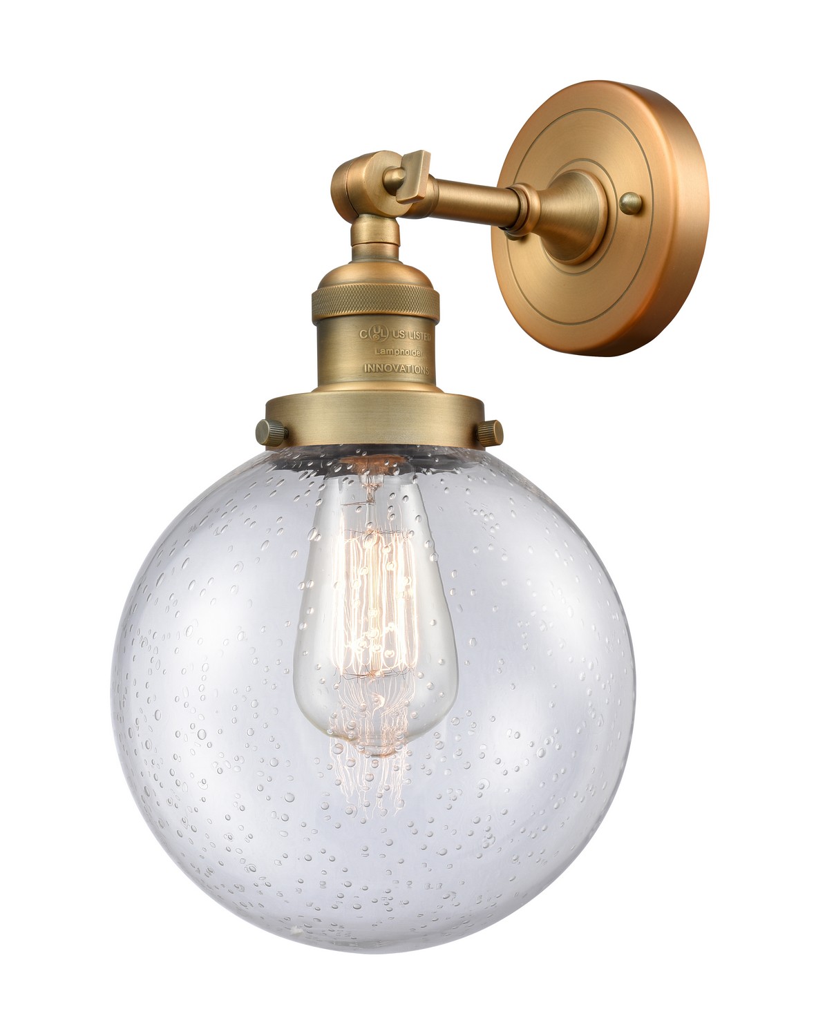 LED Wall Sconce by Innovations - Franklin Restoration Collection, Brushed Brass Finish - 203-BB-G204-8-LED