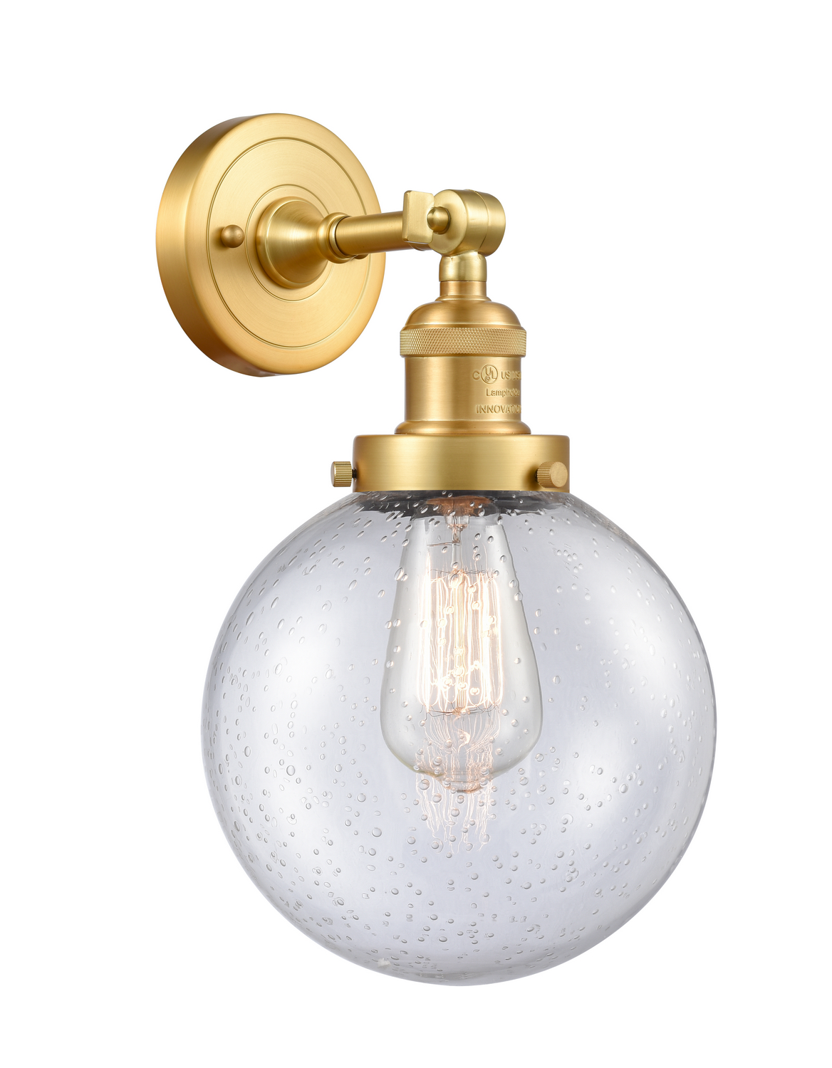 One Light Wall Sconce by Innovations - Franklin Restoration Collection, Satin Gold Finish - 203-SG-G204-8