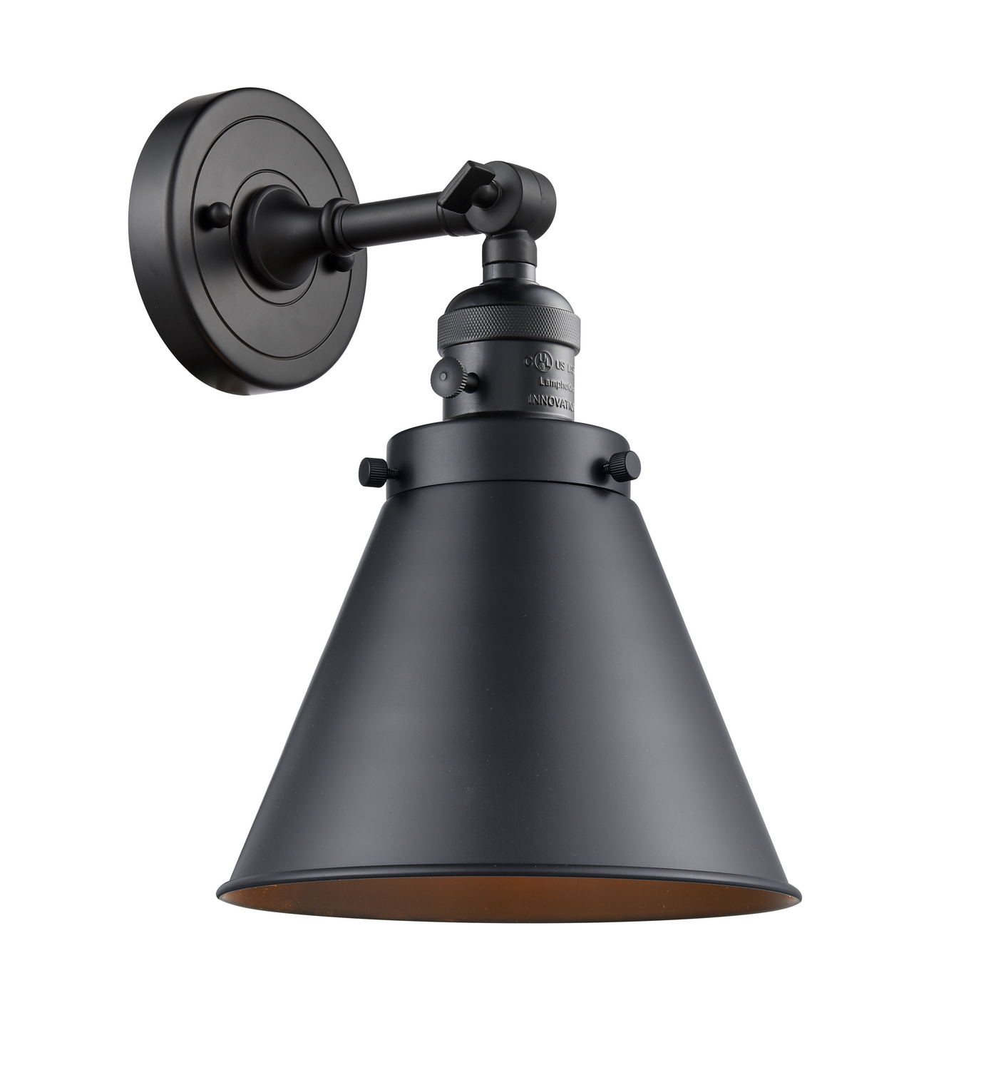 One Light Wall Sconce by Innovations - Franklin Restoration Collection, Matte Black Finish - 203SW-BK-M13-BK