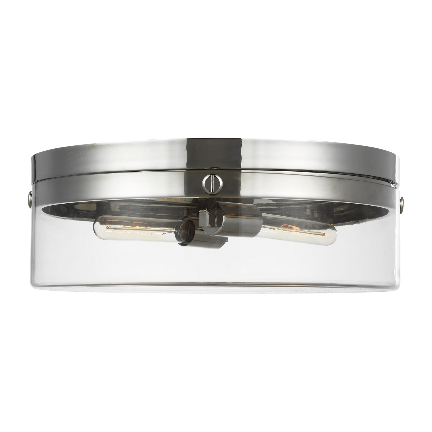 Visual Comfort Studio Garrett Two Light Flush Mount in Polished Nickel - CF1032PN