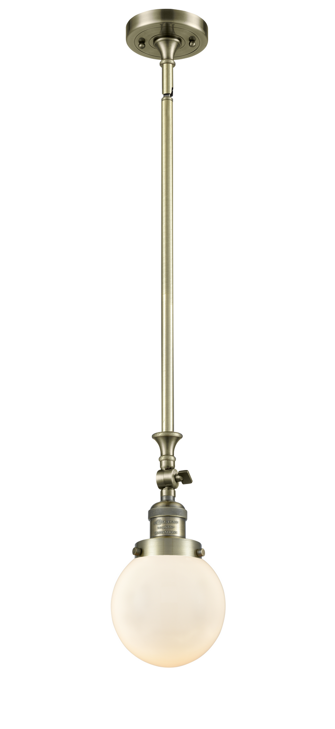 LED Mini Pendant by Innovations - Franklin Restoration Collection, Antique Brass Finish - 206-AB-G201-6-LED