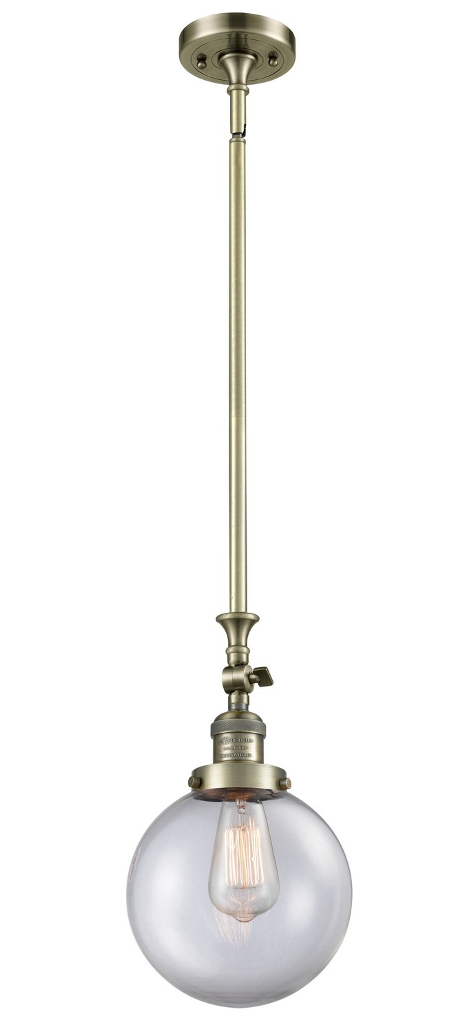 LED Mini Pendant by Innovations - Franklin Restoration Collection, Antique Brass Finish - 206-AB-G202-8-LED