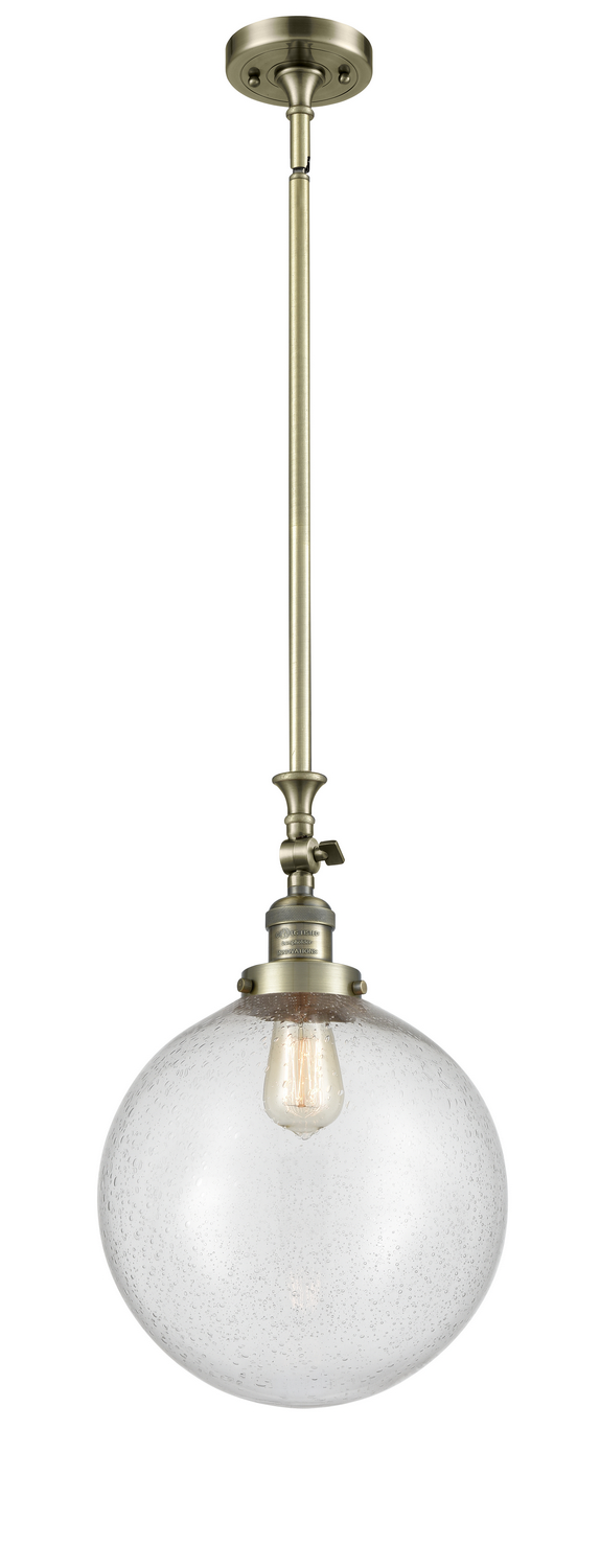 One Light Mini Pendant by Innovations - Franklin Restoration Collection, Antique Brass Finish - 206-AB-G204-12