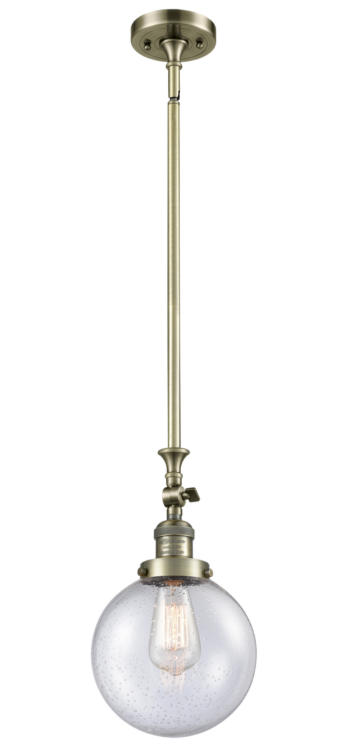 One Light Mini Pendant by Innovations - Franklin Restoration Collection, Antique Brass Finish - 206-AB-G204-8