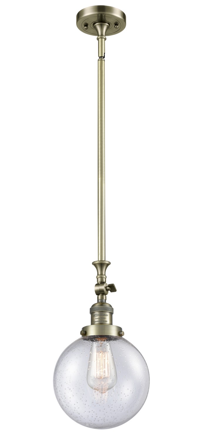 LED Mini Pendant by Innovations - Franklin Restoration Collection, Antique Brass Finish - 206-AB-G204-8-LED