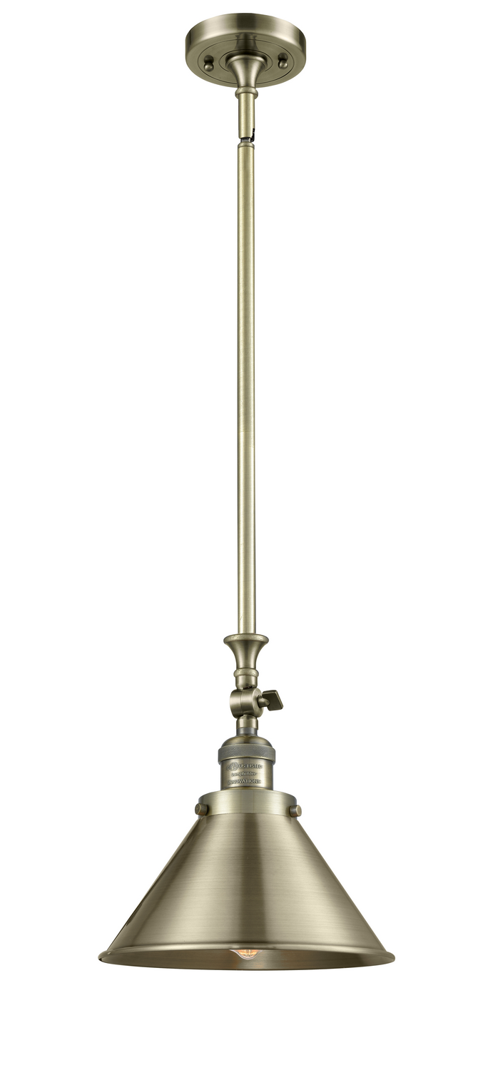 One Light Mini Pendant by Innovations - Franklin Restoration Collection, Antique Brass Finish - 206-AB-M10-AB