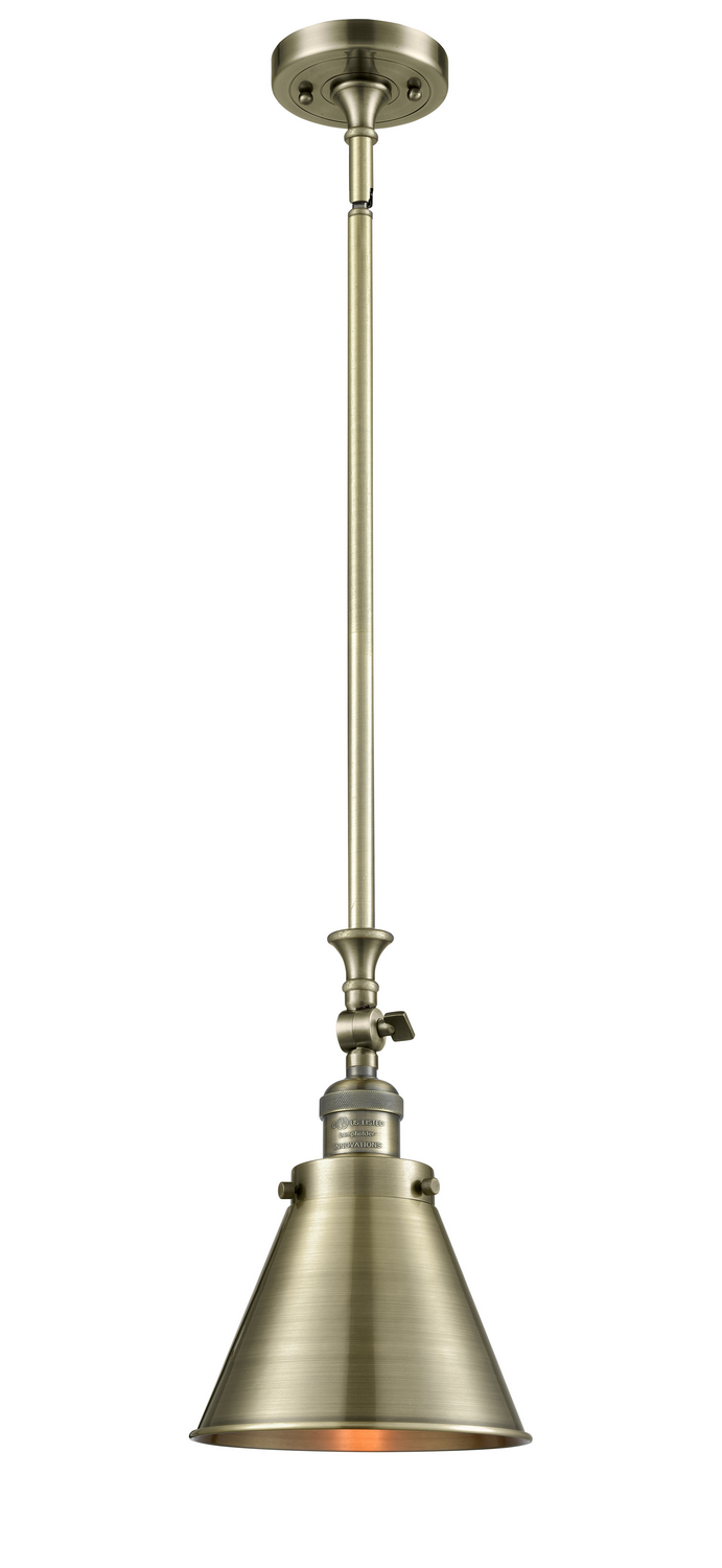 One Light Mini Pendant by Innovations - Franklin Restoration Collection, Antique Brass Finish - 206-AB-M13-AB