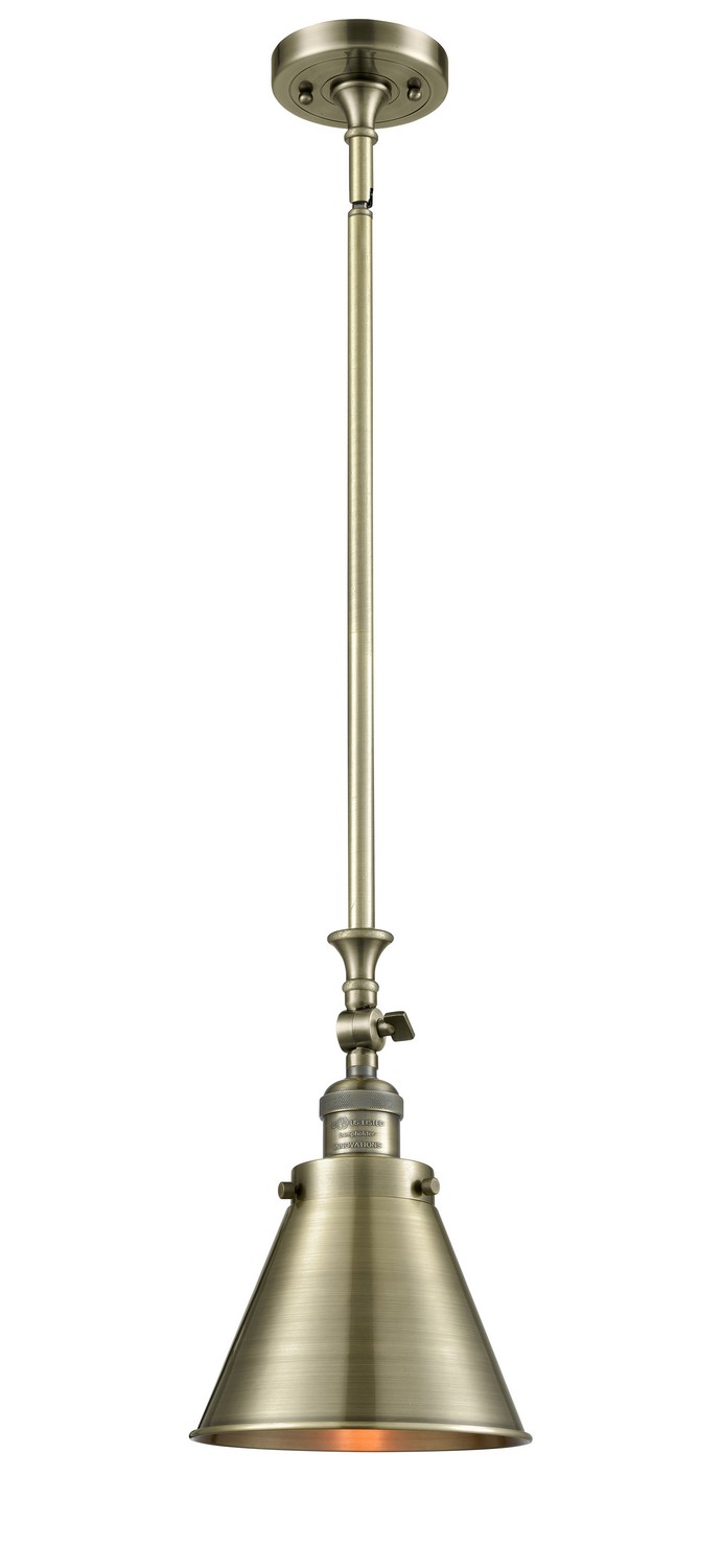 LED Mini Pendant by Innovations - Franklin Restoration Collection, Antique Brass Finish - 206-AB-M13-AB-LED