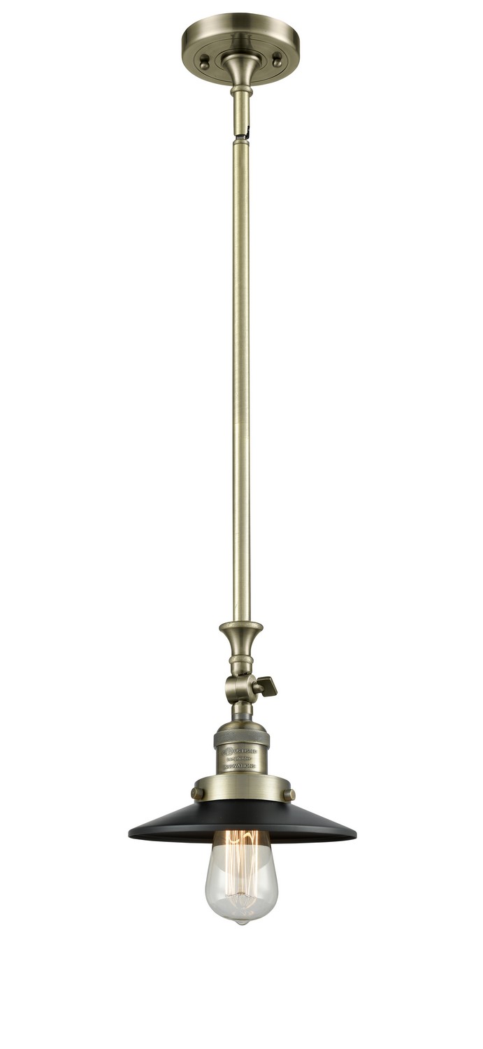 One Light Mini Pendant by Innovations - Franklin Restoration Collection, Antique Brass Finish - 206-AB-M6