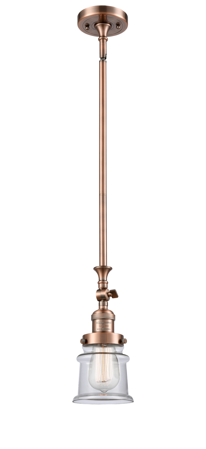 One Light Mini Pendant by Innovations - Franklin Restoration Collection, Antique Copper Finish - 206-AC-G182S
