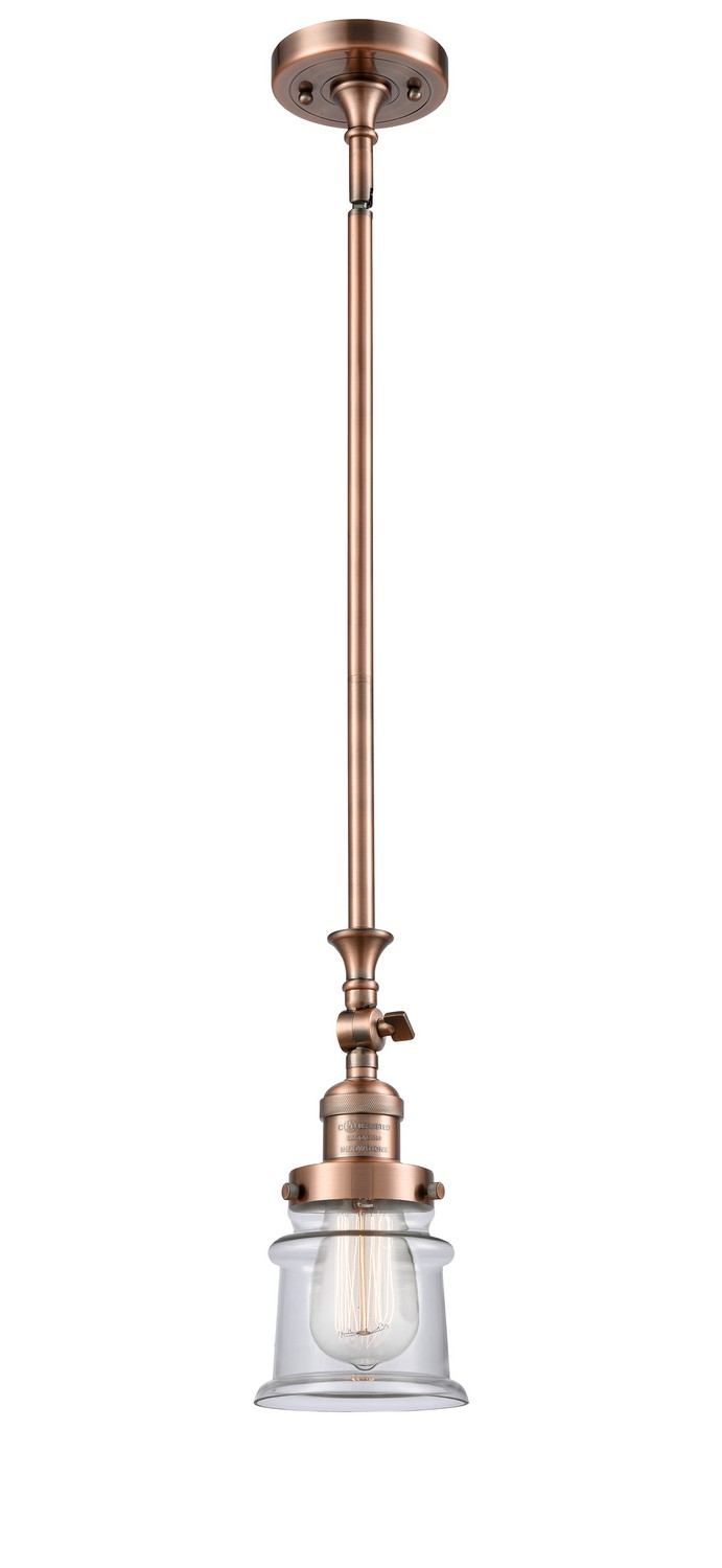 LED Mini Pendant by Innovations - Franklin Restoration Collection, Antique Copper Finish - 206-AC-G182S-LED