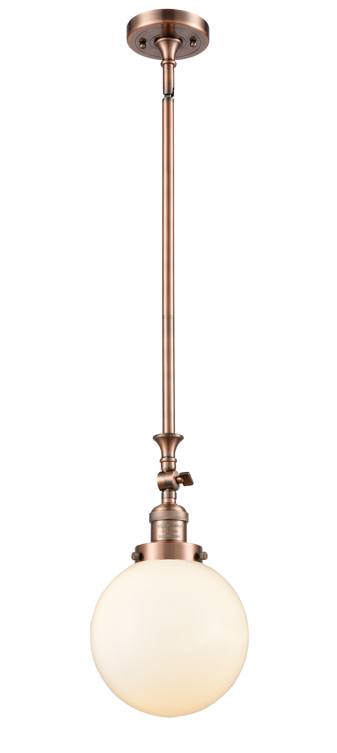 One Light Mini Pendant by Innovations - Franklin Restoration Collection, Antique Copper Finish - 206-AC-G201-8