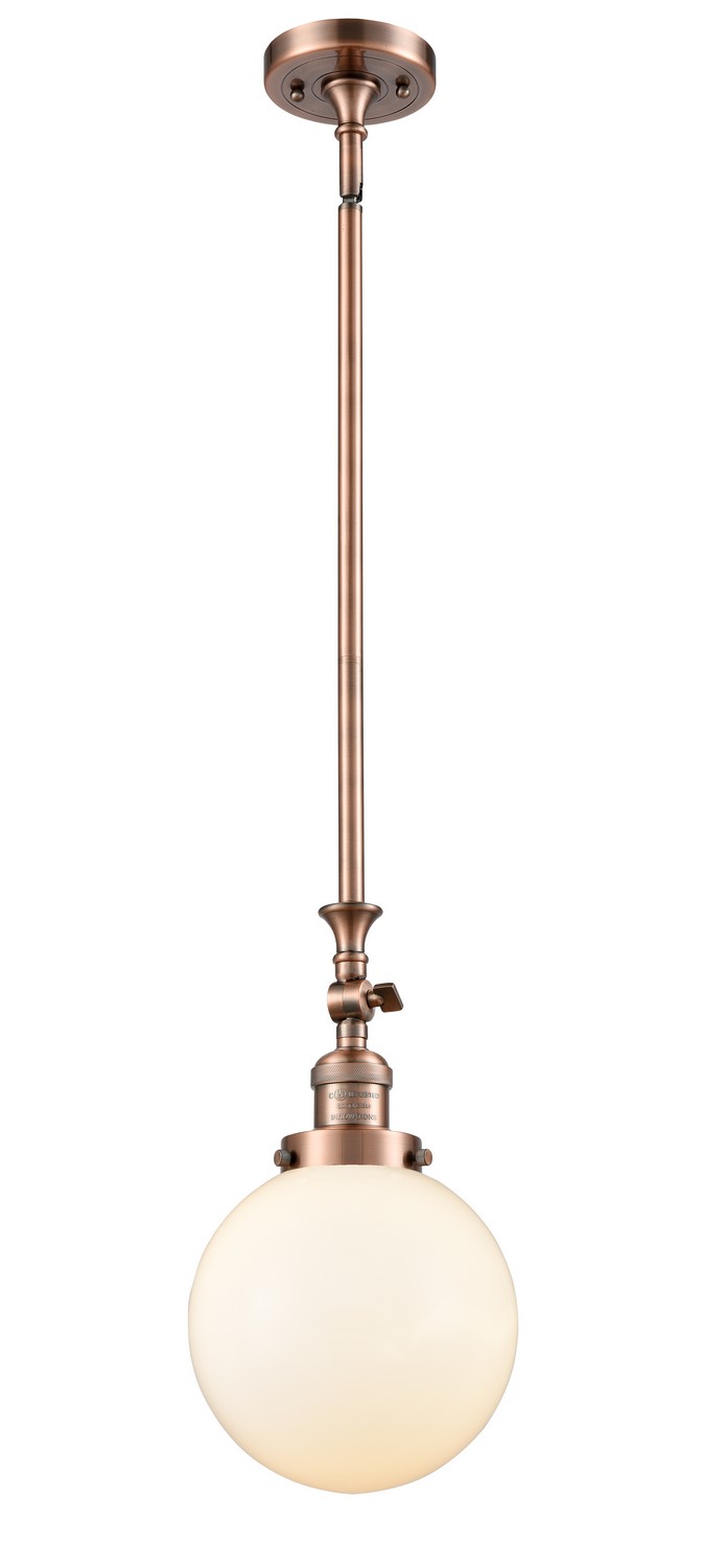 LED Mini Pendant by Innovations - Franklin Restoration Collection, Antique Copper Finish - 206-AC-G201-8-LED