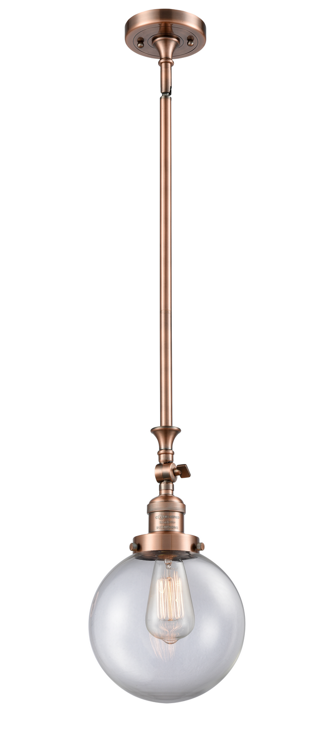 One Light Mini Pendant by Innovations - Franklin Restoration Collection, Antique Copper Finish - 206-AC-G202-8