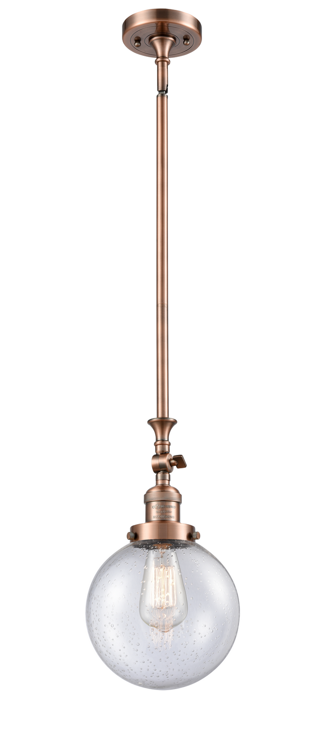 One Light Mini Pendant by Innovations - Franklin Restoration Collection, Antique Copper Finish - 206-AC-G204-8