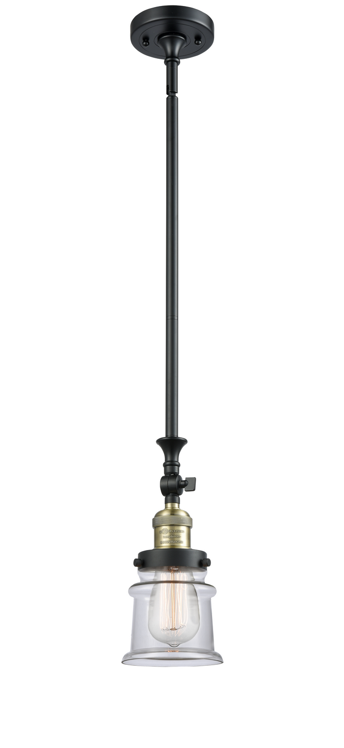 One Light Mini Pendant by Innovations - Franklin Restoration Collection, Black Antique Brass Finish - 206-BAB-G182S