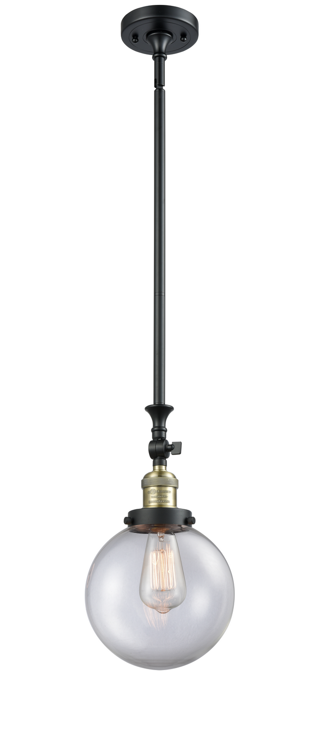 One Light Mini Pendant by Innovations - Franklin Restoration Collection, Black Antique Brass Finish - 206-BAB-G202-8