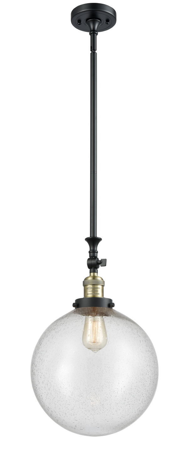 One Light Mini Pendant by Innovations - Franklin Restoration Collection, Black Antique Brass Finish - 206-BAB-G204-12