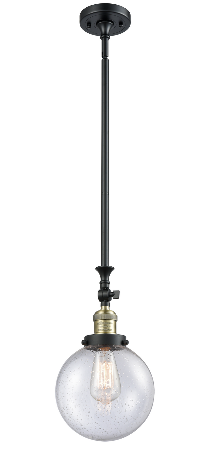 One Light Mini Pendant by Innovations - Franklin Restoration Collection, Black Antique Brass Finish - 206-BAB-G204-8