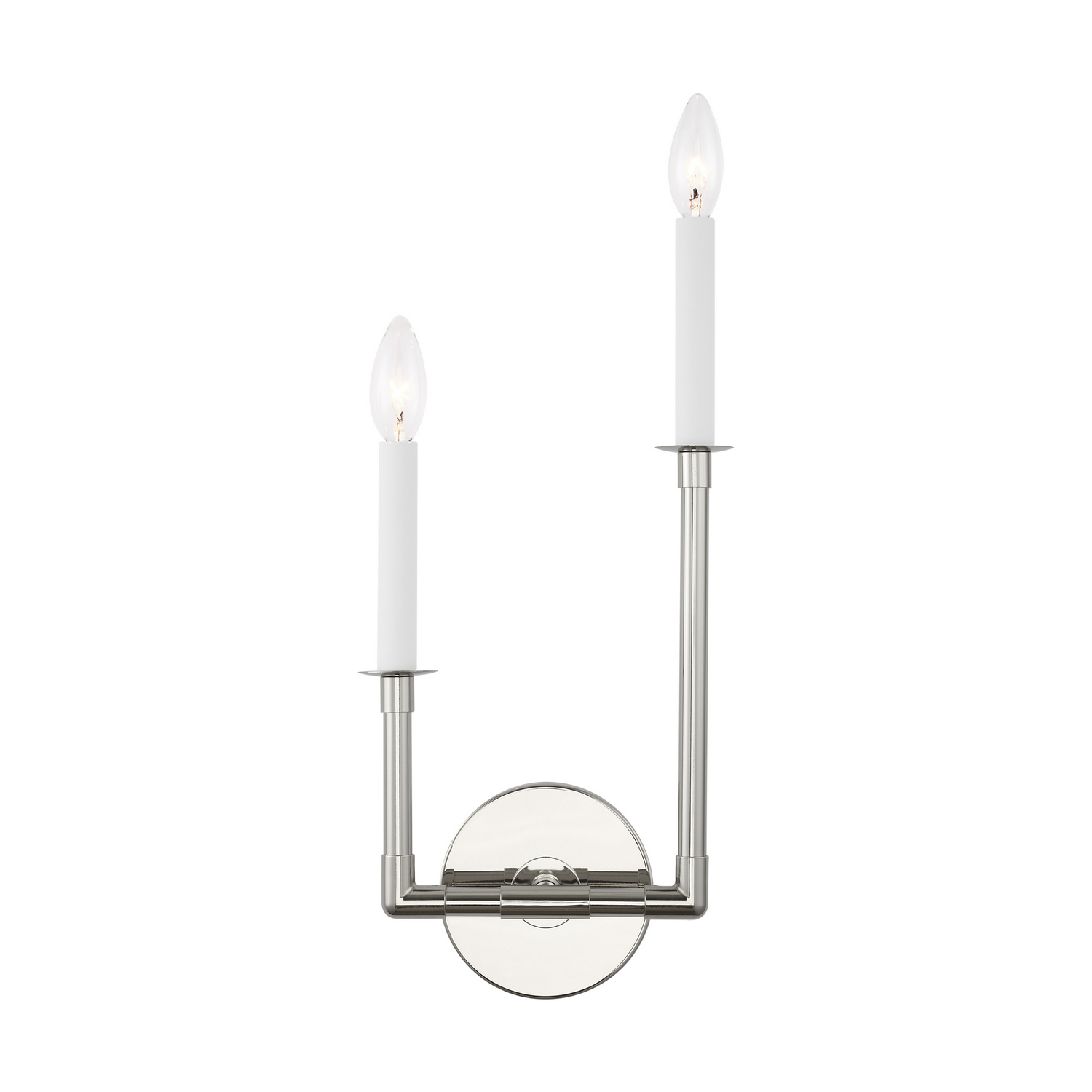 Visual Comfort Studio Bayview Two Light Wall Sconce in Polished Nickel - CW1112PN