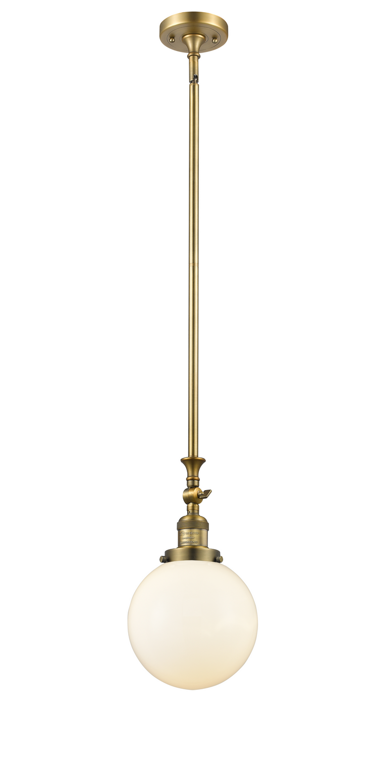 One Light Mini Pendant by Innovations - Franklin Restoration Collection, Brushed Brass Finish - 206-BB-G201-8