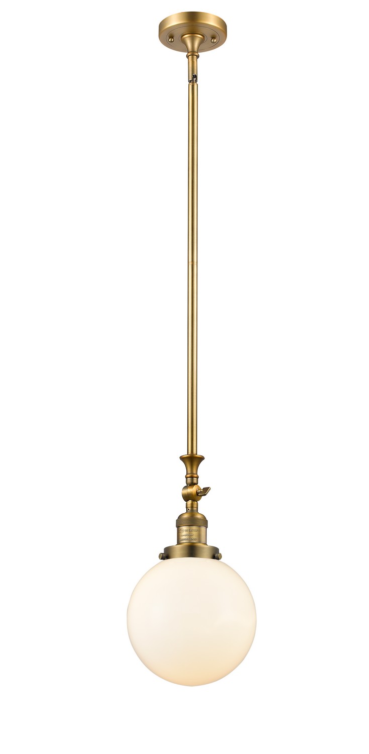 LED Mini Pendant by Innovations - Franklin Restoration Collection, Brushed Brass Finish - 206-BB-G201-8-LED