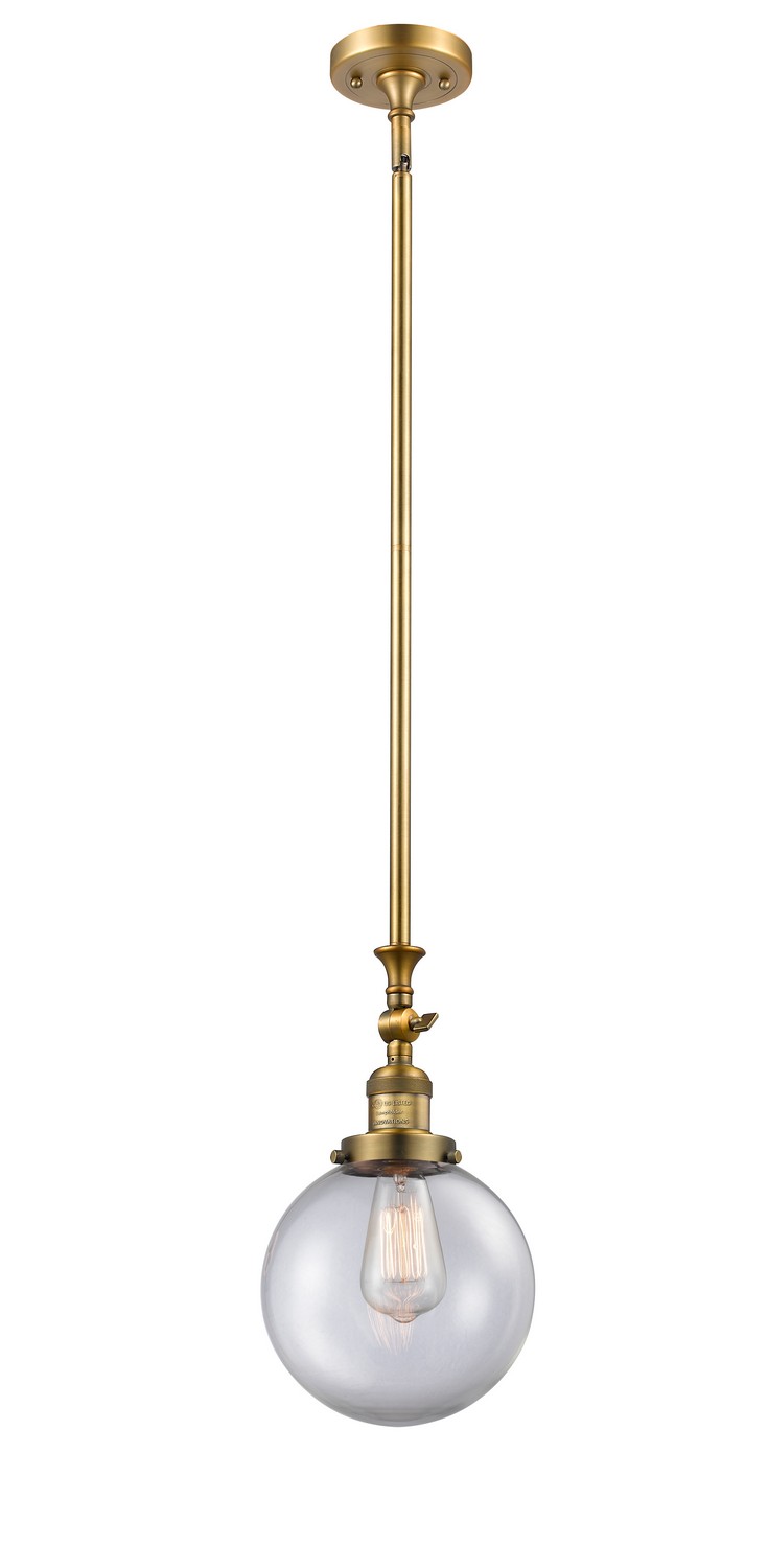 LED Mini Pendant by Innovations - Franklin Restoration Collection, Brushed Brass Finish - 206-BB-G202-8-LED