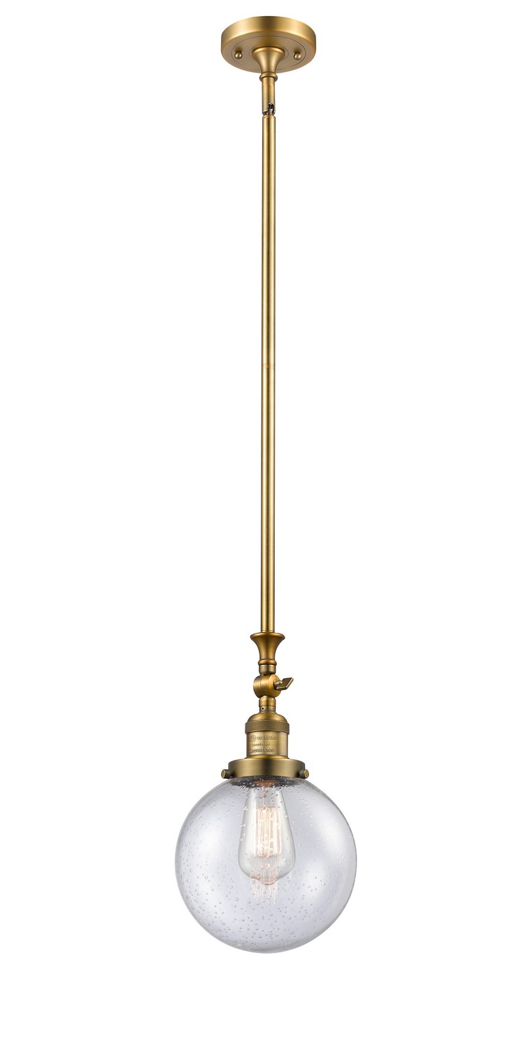 LED Mini Pendant by Innovations - Franklin Restoration Collection, Brushed Brass Finish - 206-BB-G204-8-LED