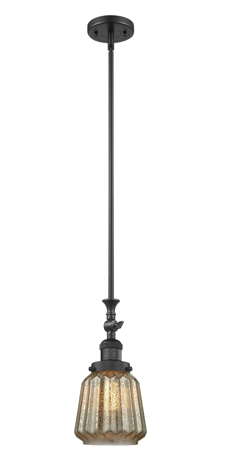 One Light Mini Pendant by Innovations - Franklin Restoration Collection, Matte Black Finish - 206-BK-G146
