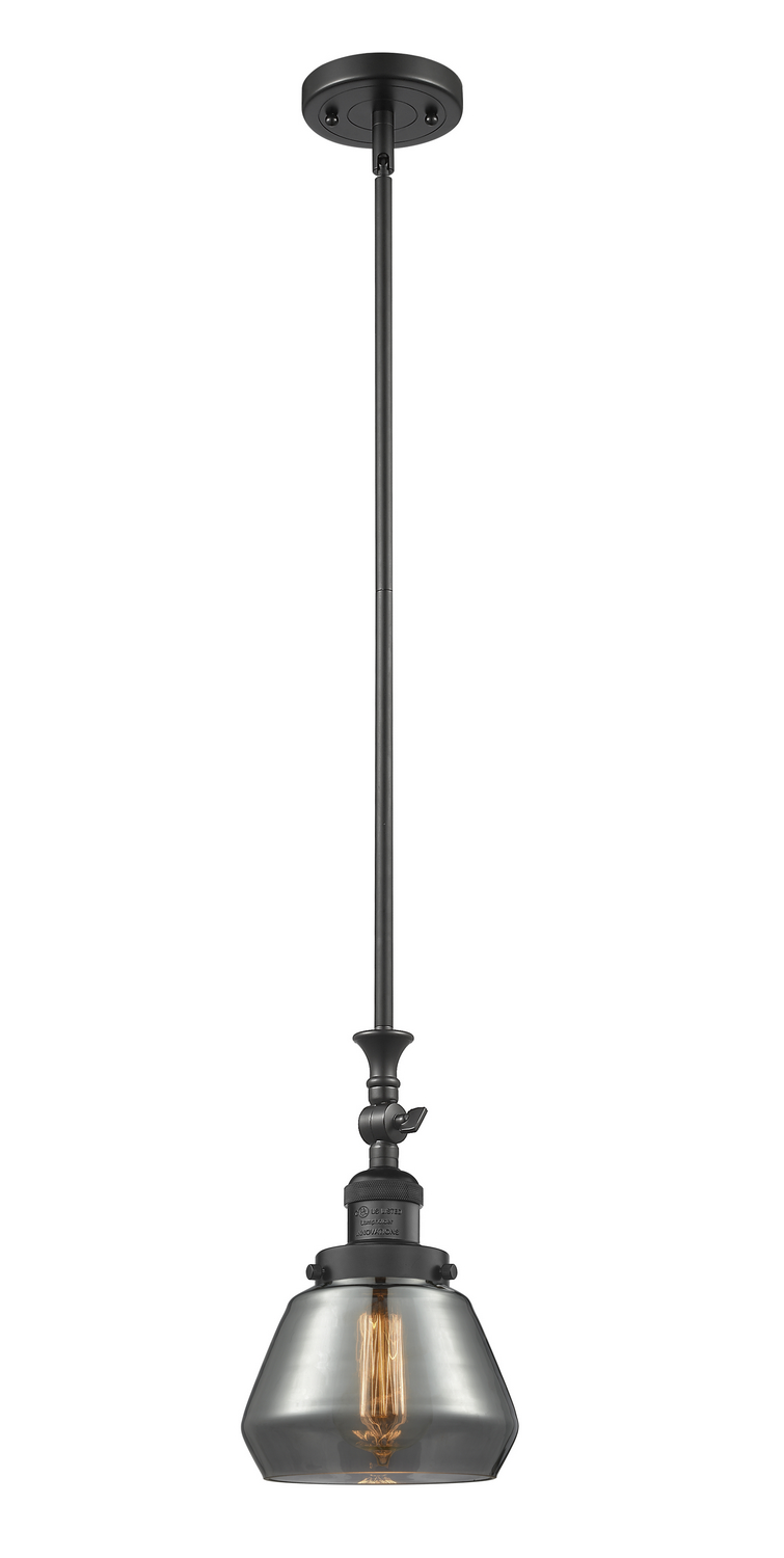 One Light Mini Pendant by Innovations - Franklin Restoration Collection, Matte Black Finish - 206-BK-G173