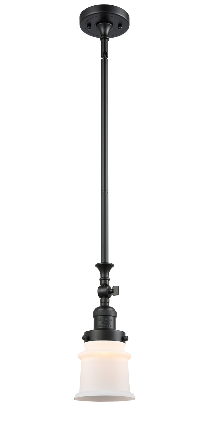 One Light Mini Pendant by Innovations - Franklin Restoration Collection, Matte Black Finish - 206-BK-G181S