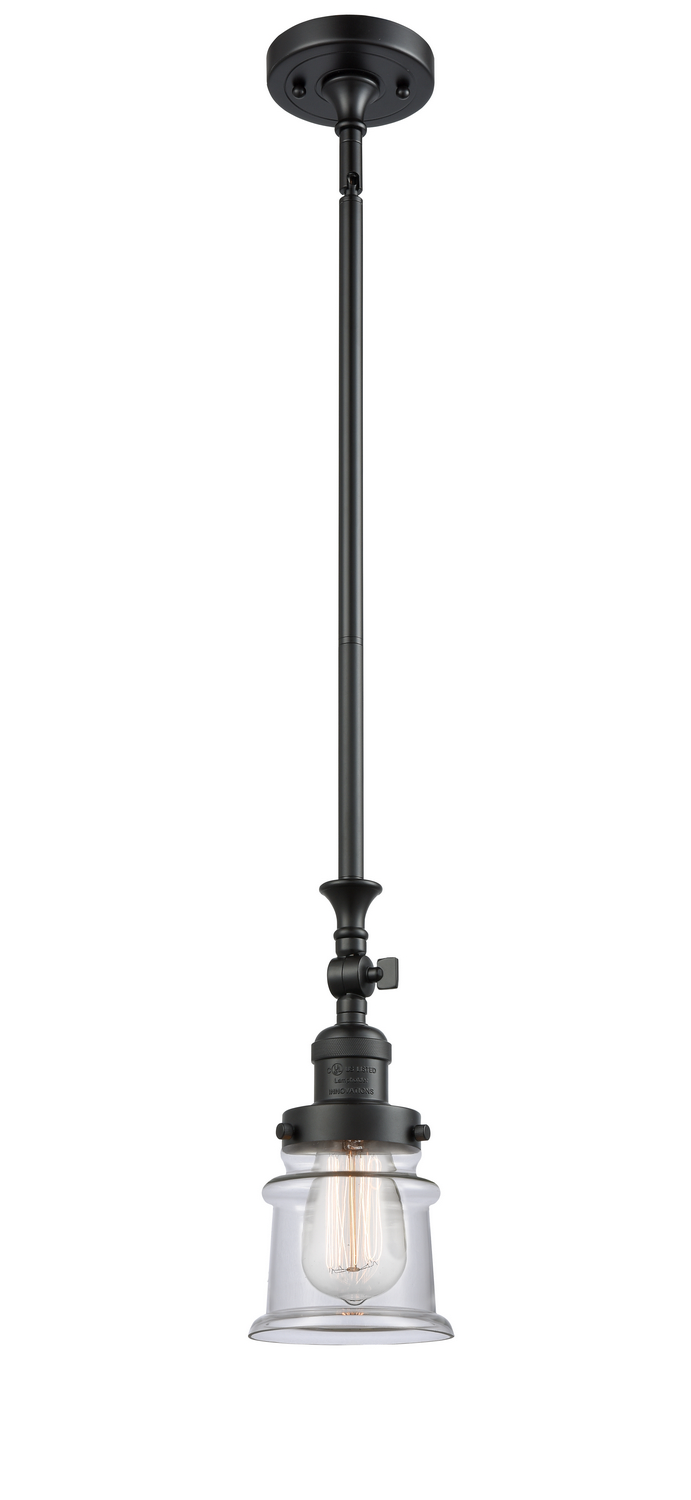 One Light Mini Pendant by Innovations - Franklin Restoration Collection, Matte Black Finish - 206-BK-G182S