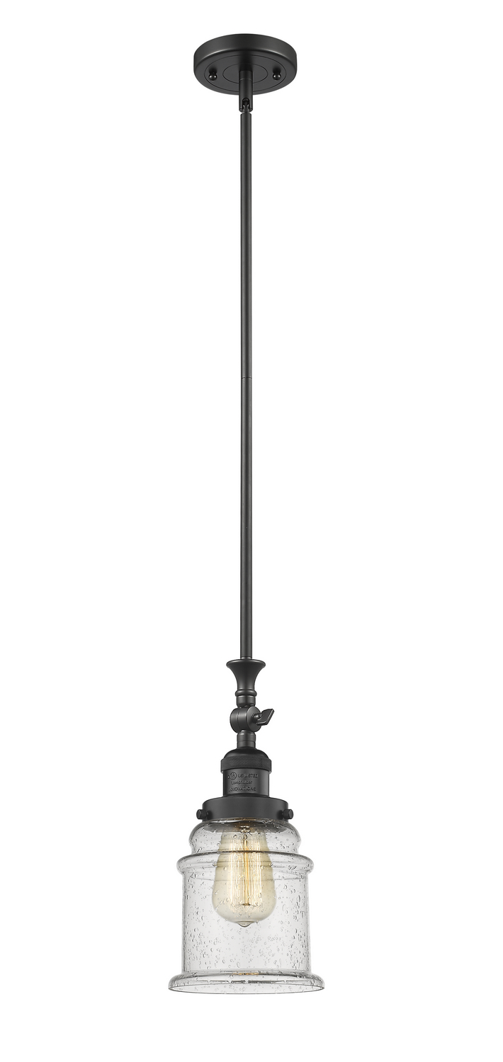 One Light Mini Pendant by Innovations - Franklin Restoration Collection, Matte Black Finish - 206-BK-G184