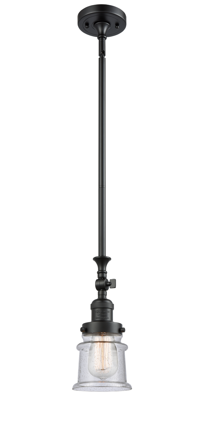 One Light Mini Pendant by Innovations - Franklin Restoration Collection, Matte Black Finish - 206-BK-G184S