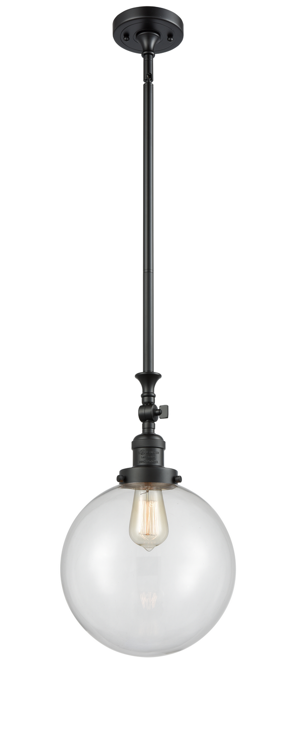 One Light Mini Pendant by Innovations - Franklin Restoration Collection, Matte Black Finish - 206-BK-G202-10