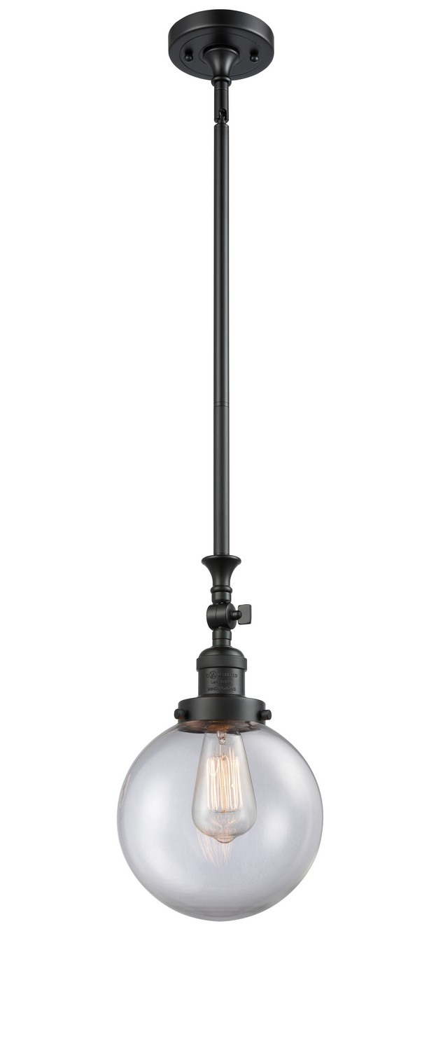 LED Mini Pendant by Innovations - Franklin Restoration Collection, Matte Black Finish - 206-BK-G202-8-LED