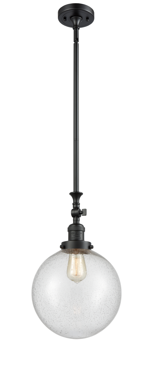 One Light Mini Pendant by Innovations - Franklin Restoration Collection, Matte Black Finish - 206-BK-G204-10