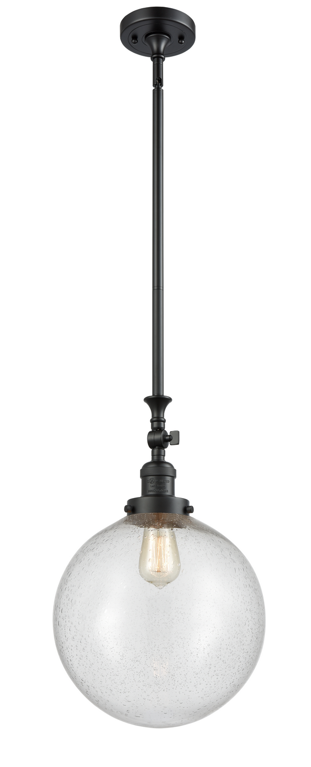 One Light Mini Pendant by Innovations - Franklin Restoration Collection, Matte Black Finish - 206-BK-G204-12
