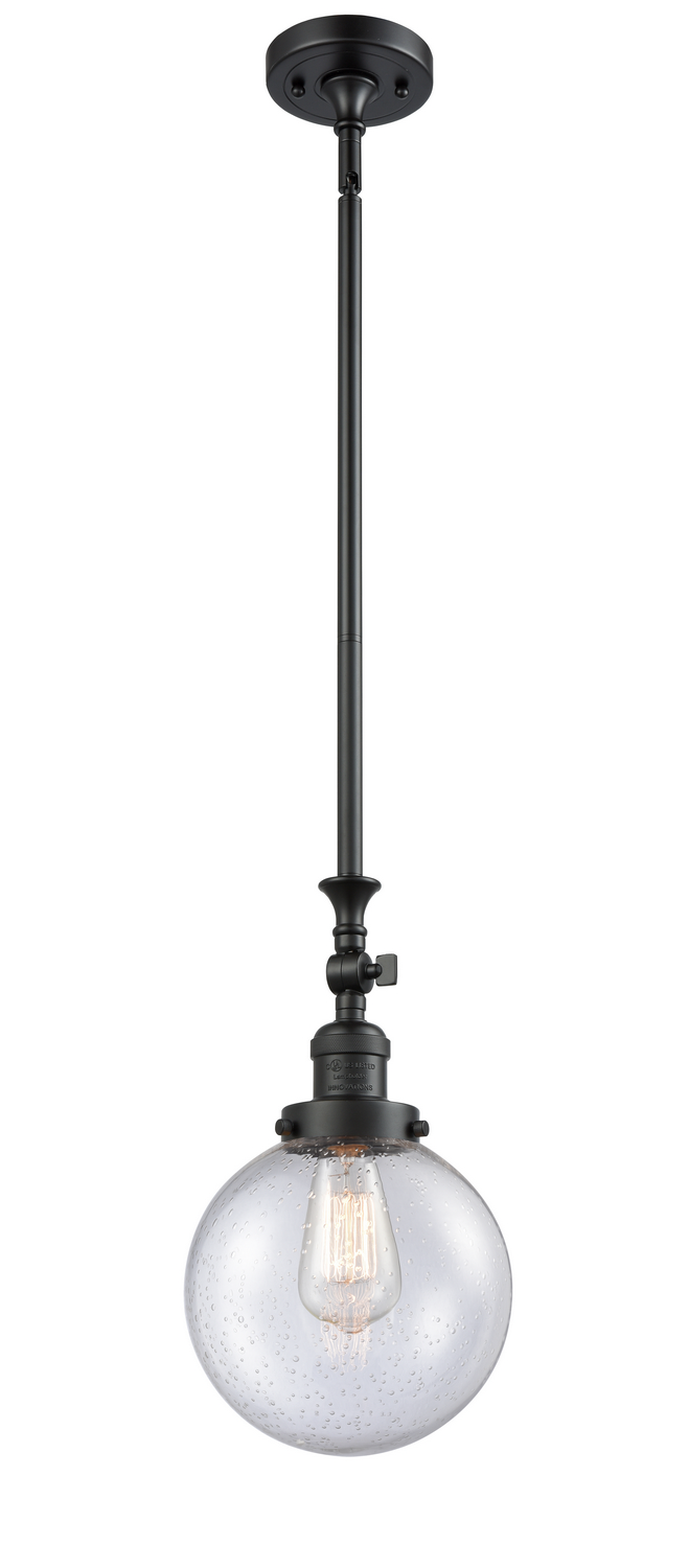 One Light Mini Pendant by Innovations - Franklin Restoration Collection, Matte Black Finish - 206-BK-G204-8