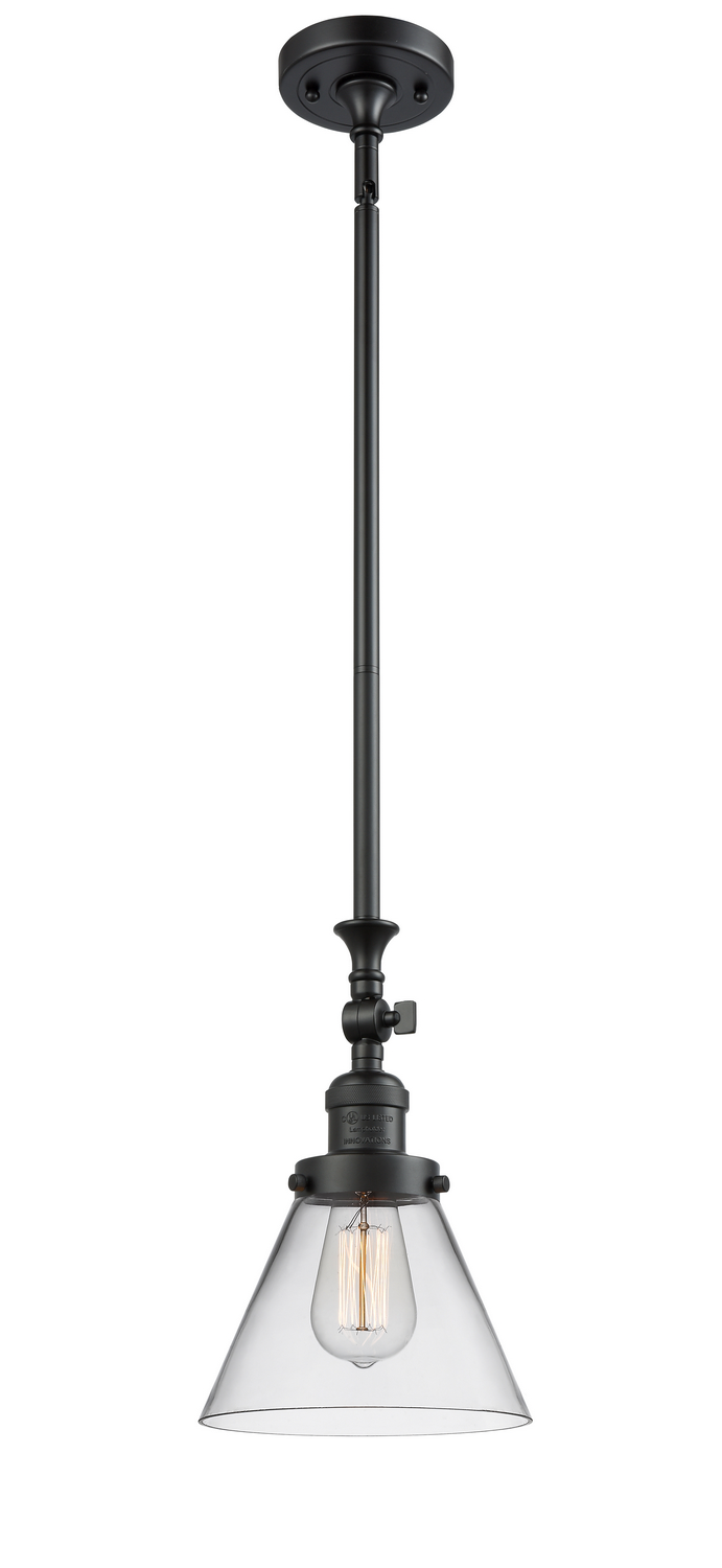 One Light Mini Pendant by Innovations - Franklin Restoration Collection, Matte Black Finish - 206-BK-G42