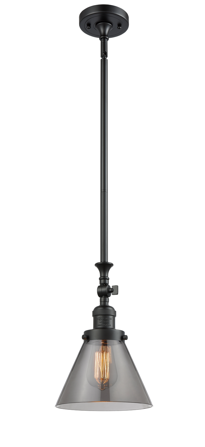 One Light Mini Pendant by Innovations - Franklin Restoration Collection, Matte Black Finish - 206-BK-G43