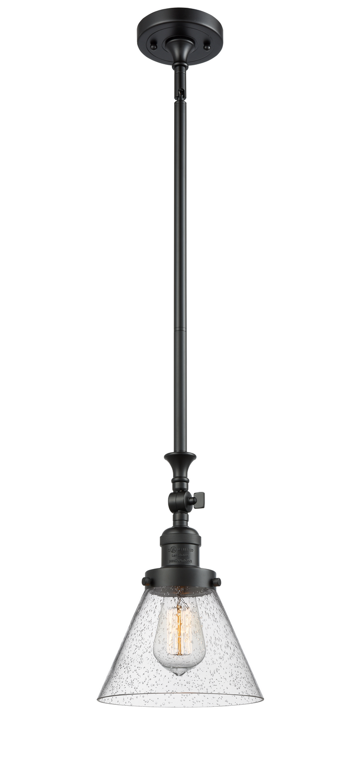 One Light Mini Pendant by Innovations - Franklin Restoration Collection, Matte Black Finish - 206-BK-G44