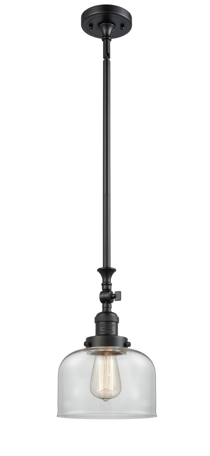 One Light Mini Pendant by Innovations - Franklin Restoration Collection, Matte Black Finish - 206-BK-G72
