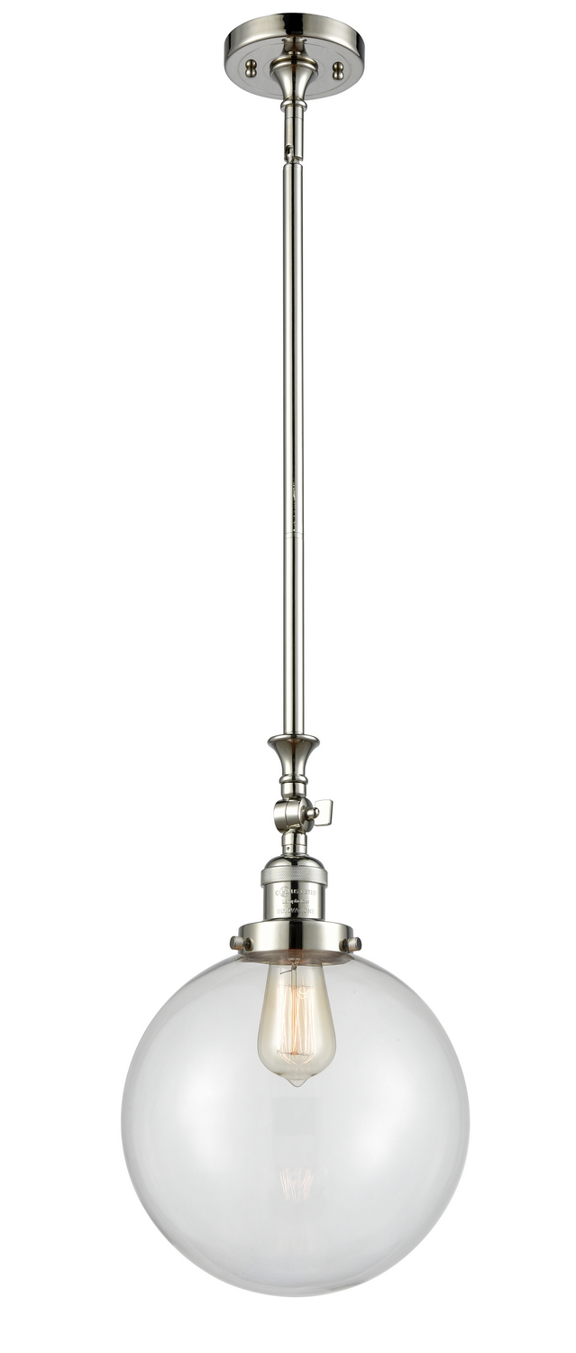 One Light Mini Pendant by Innovations - Franklin Restoration Collection, Polished Nickel Finish - 206-PN-G202-10
