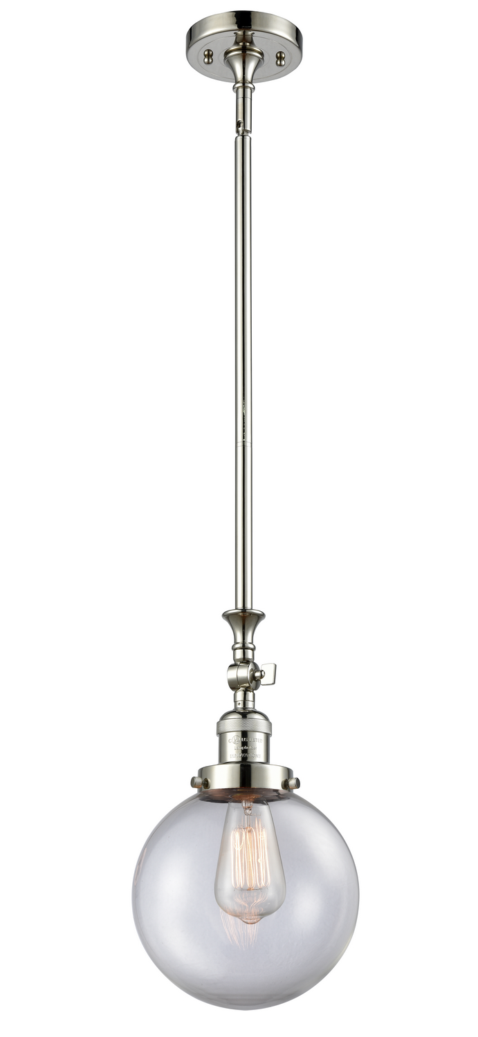One Light Mini Pendant by Innovations - Franklin Restoration Collection, Polished Nickel Finish - 206-PN-G202-8