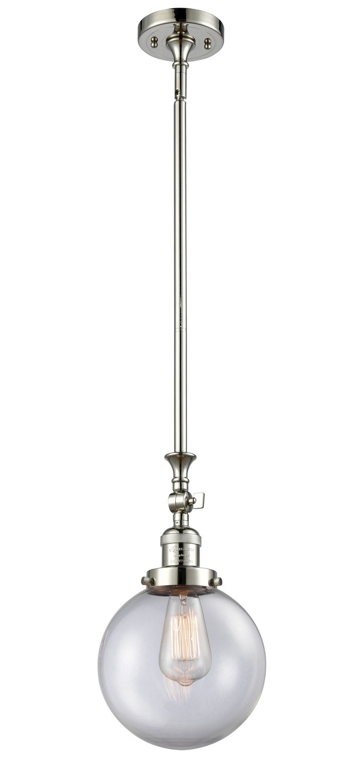 LED Mini Pendant by Innovations - Franklin Restoration Collection, Polished Nickel Finish - 206-PN-G202-8-LED
