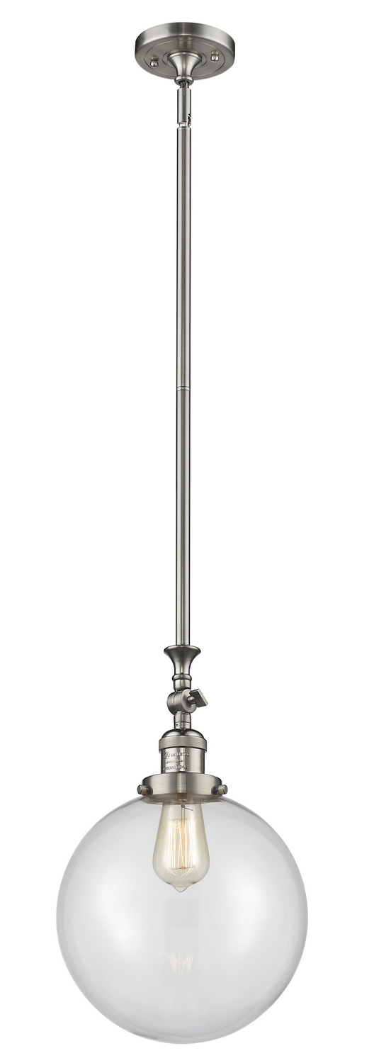 One Light Mini Pendant by Innovations - Franklin Restoration Collection, Brushed Satin Nickel Finish - 206-SN-G202-10