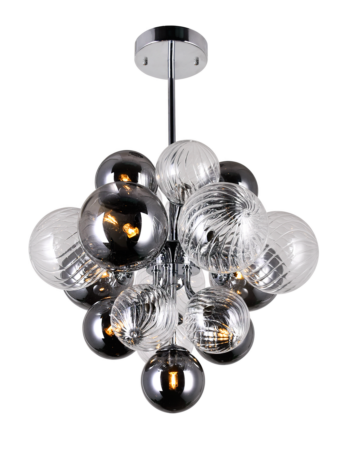 CWI Lighting 1205P16-8-601 Pallocino LED 16 inch Chrome Down Chandelier Ceiling Light