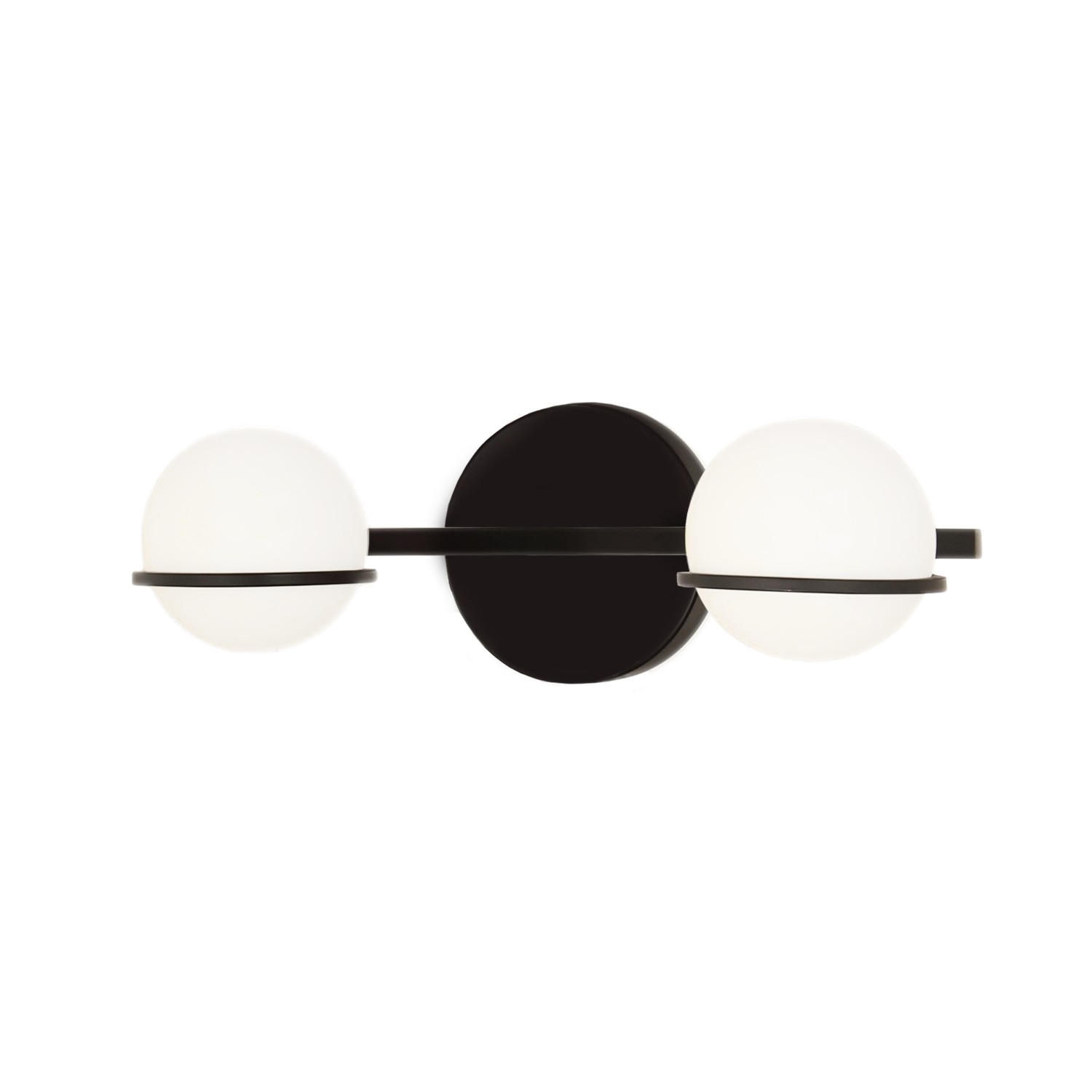 Photos - Chandelier / Lamp Wide Justice Design Matte Black Bathroom Vanity Light from the Fusion Collection FSN-4162-OPAL-MBLK 