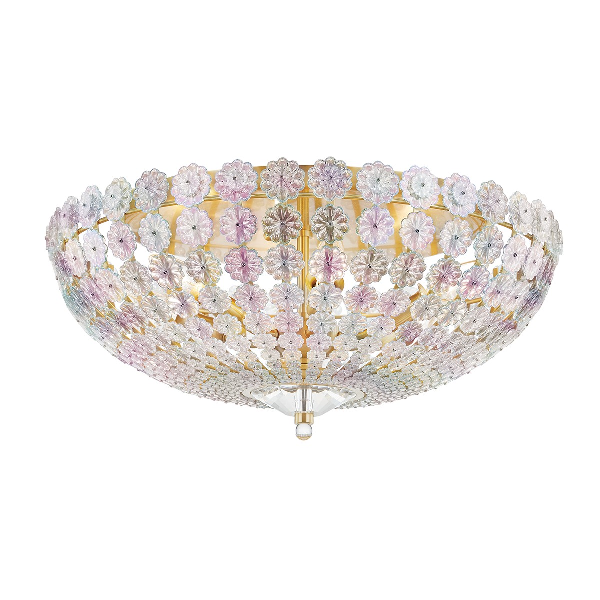 Hudson Valley Floral Park Six Light Flush Mount in Aged Brass - 8222-AGB